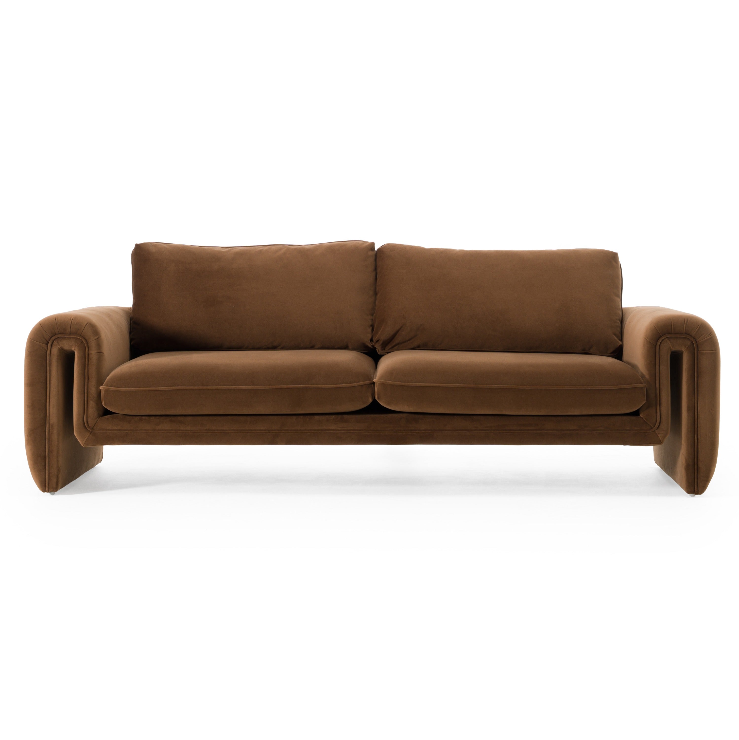 Bentley - Modern Brown Velvet Sofa - image 3