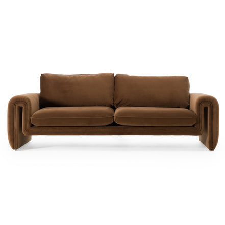 Bentley - Modern Brown Velvet Sofa - image 3