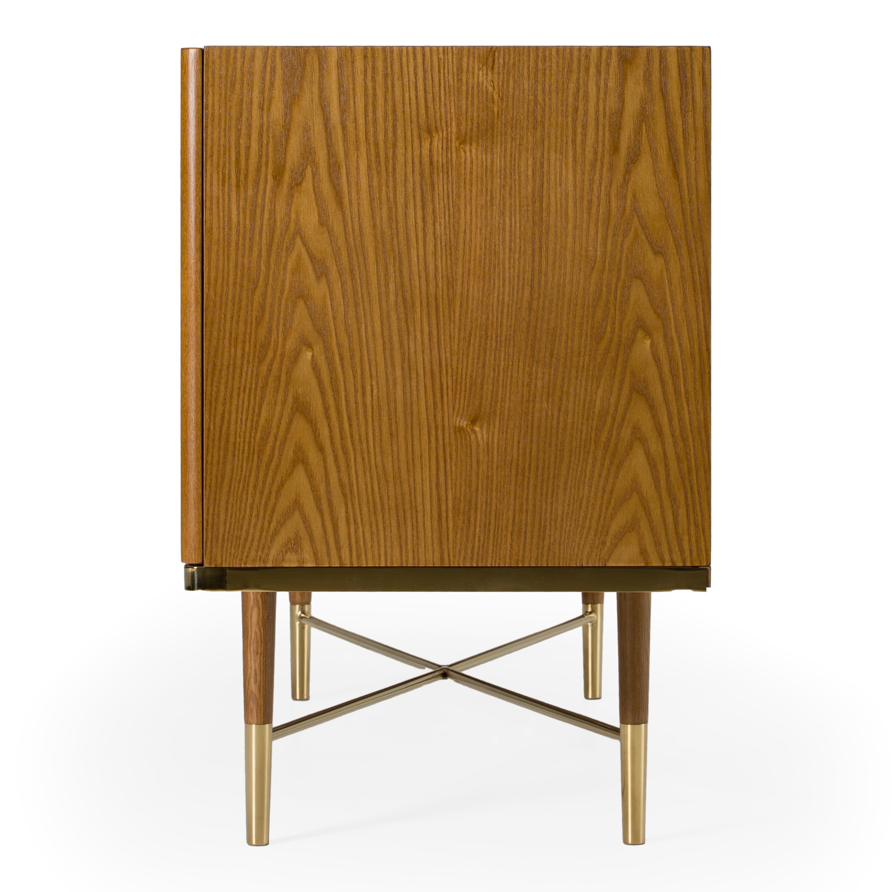 Bernard Mid-Century Modern Walnut & Gold Buffet - image 3