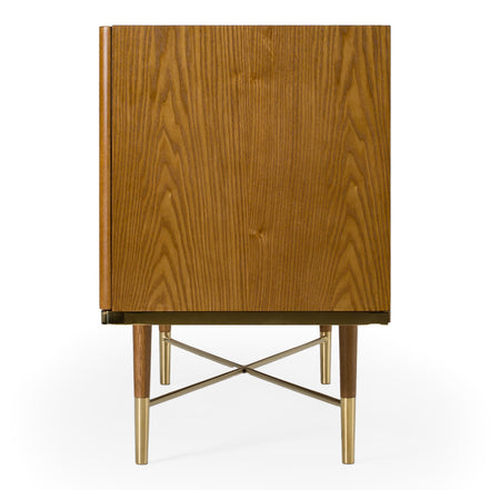 Bernard Mid-Century Modern Walnut & Gold Buffet - image 3