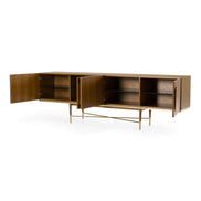 Bernard Mid-Century Modern Walnut & Gold Buffet - image 5