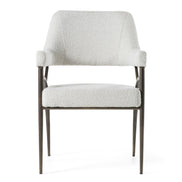 Betty - Modern Off-White Fabric + Bronze Dining Chair