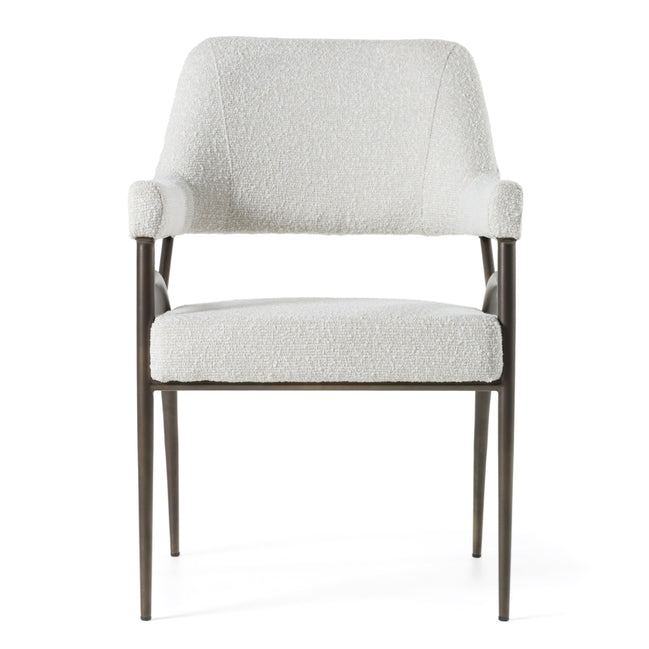 Betty - Modern Off-White Fabric + Bronze Dining Chair