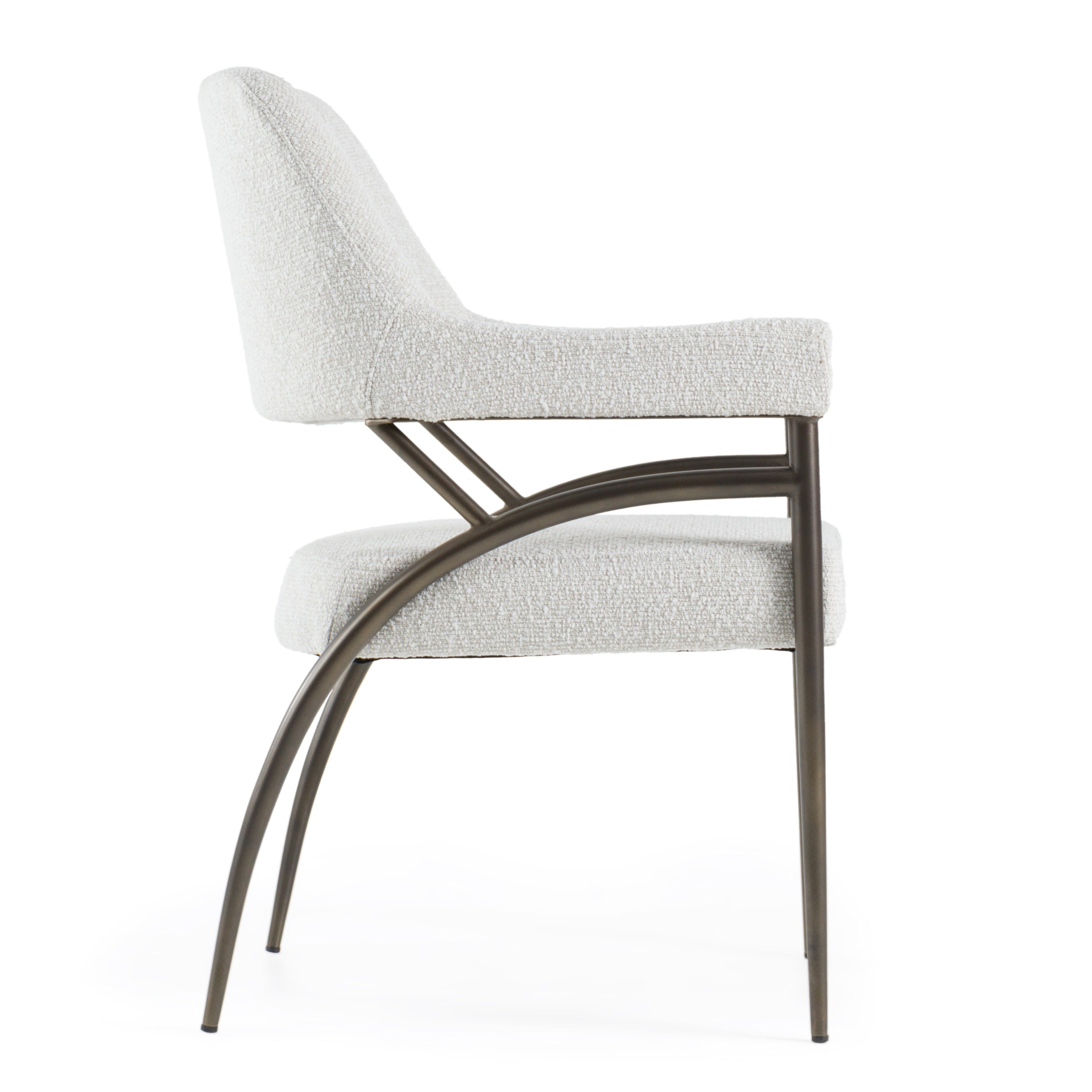 Betty - Modern Off-White Fabric + Bronze Dining Chair - image 2