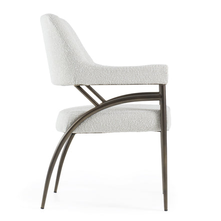 Betty - Modern Off-White Fabric + Bronze Dining Chair - image 2