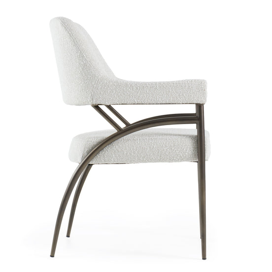 Betty - Modern Off-White Fabric + Bronze Dining Chair - image 2