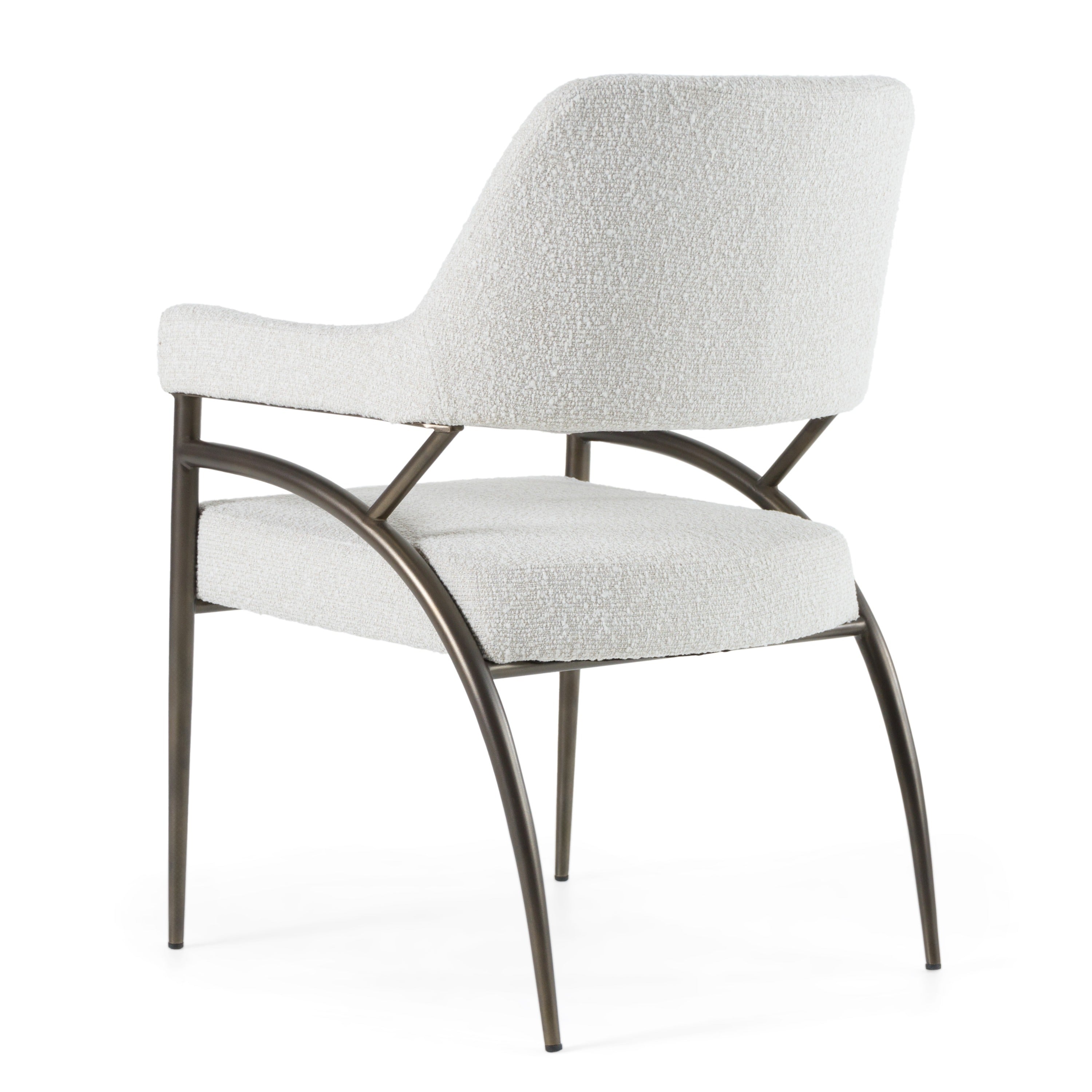 Betty - Modern Off-White Fabric + Bronze Dining Chair - image 4