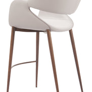 Limay Counter Stool Beige & Walnut