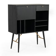 Billy Modern Black Oak & Gold Tall Buffet - image 2