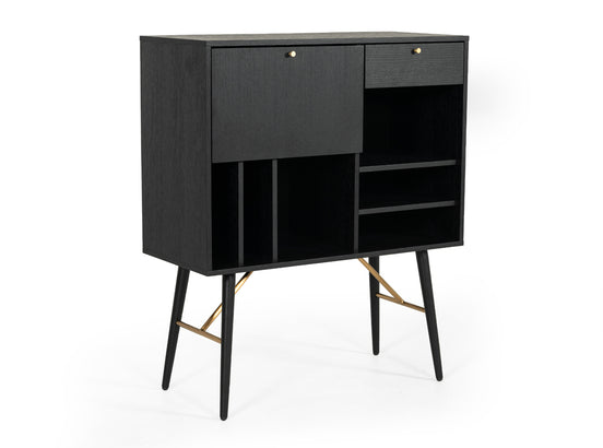 Billy Modern Black Oak & Gold Tall Buffet - image 2