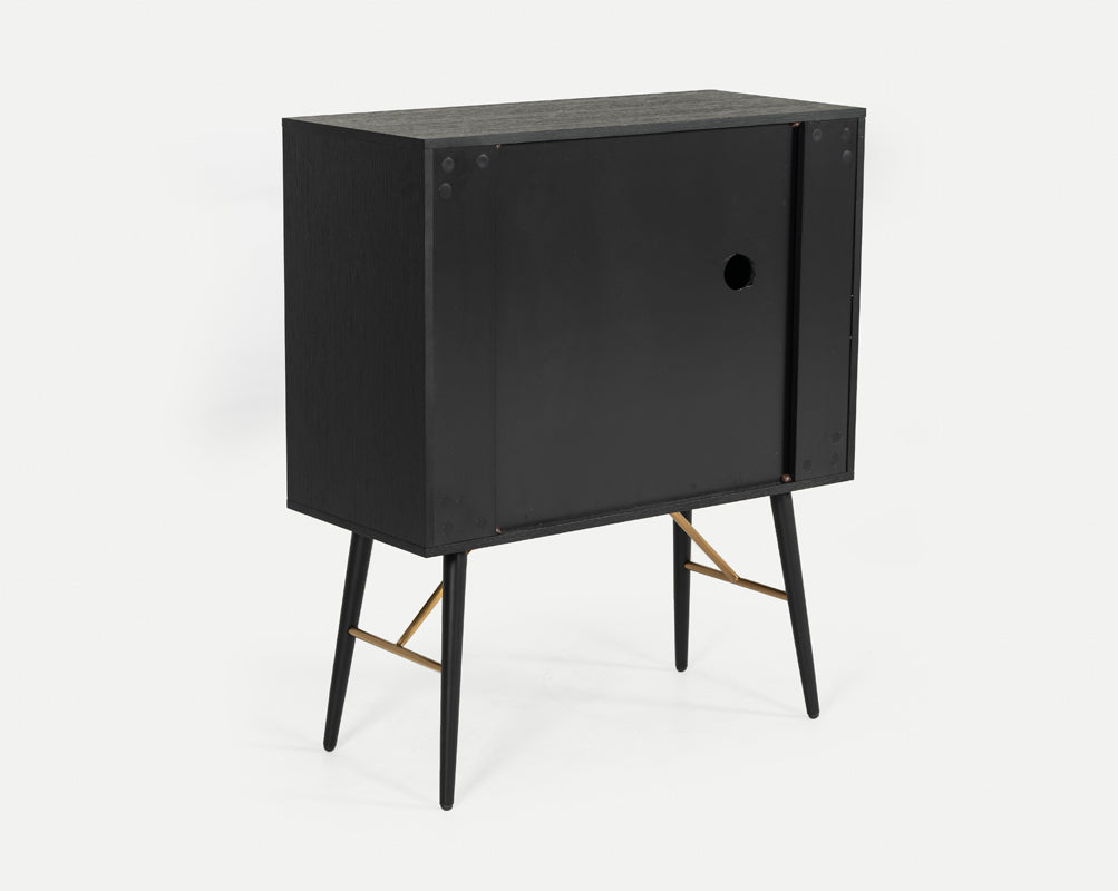 Billy Modern Black Oak & Gold Tall Buffet - image 4