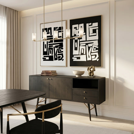 Billy Modern Black Oak & Gold Buffet - image 4