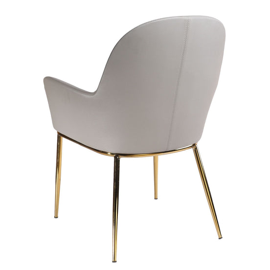 Blanton - Modern Grey Leatherette & Gold Accent Chair - image 2