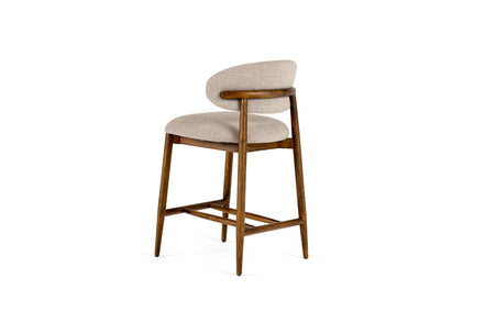 Blum - Modern Beige Linen Counter Chair - image 3