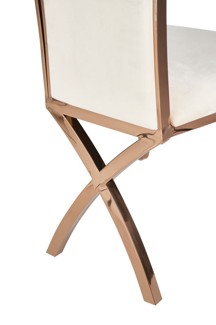 Bonnie - Beige Velvet & Rose Gold Dining Chair (Set of 2) - image 5