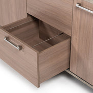 Boston Modern Brown Oak & Faux Concrete Office File Cabinet - image 2