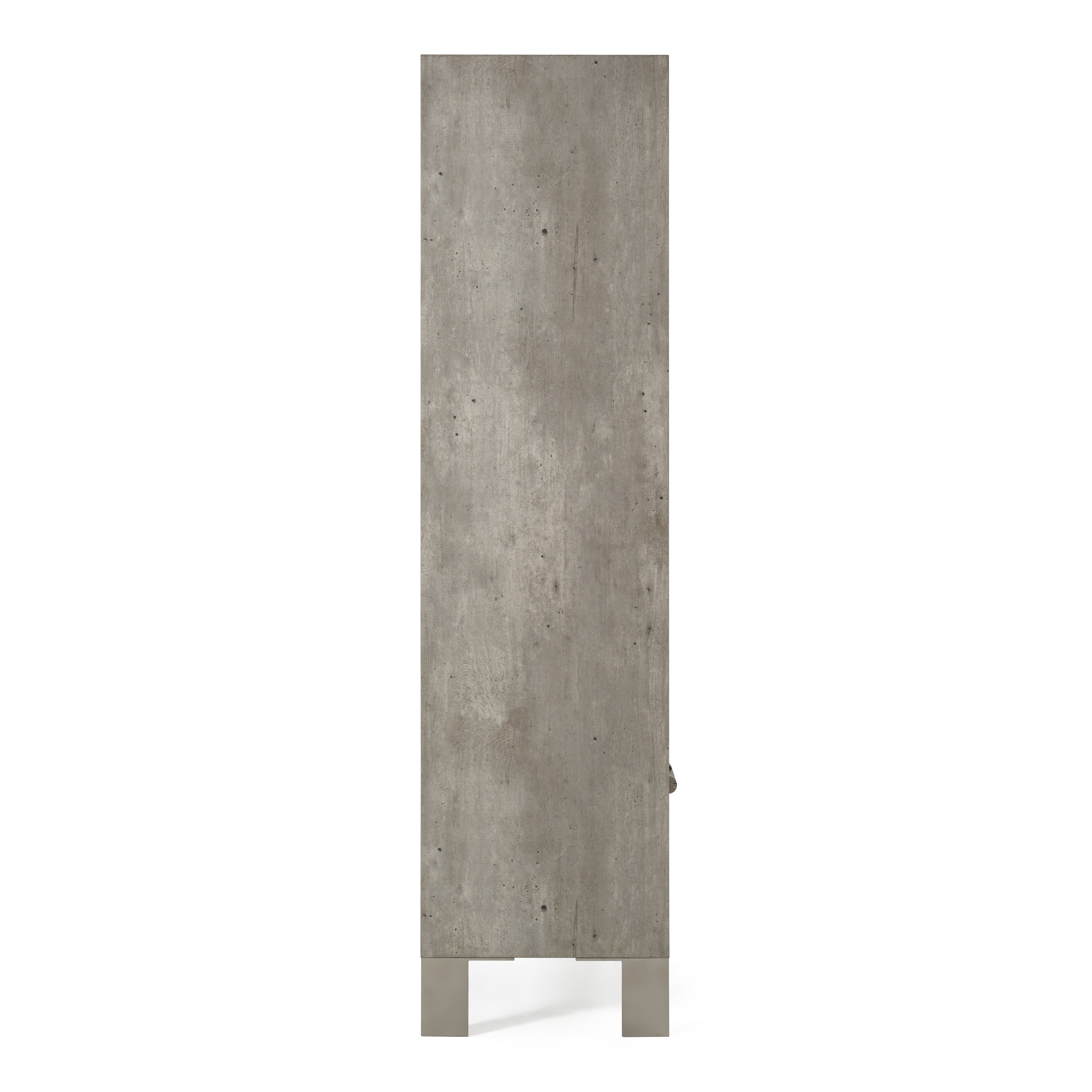 Boston Modern Brown Oak & Faux Concrete Bookcase - image 3