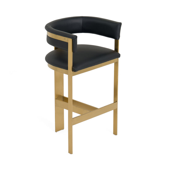 Boswell - Modern Black + Matte Gold Barstool - image 2