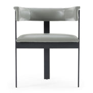 Boswell - Modern Grey Faux Leather + Black Dining Chair
