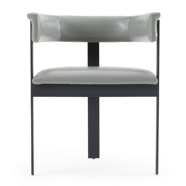 Boswell - Modern Grey Faux Leather + Black Dining Chair