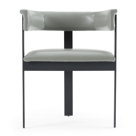 Boswell - Modern Grey Faux Leather + Black Dining Chair