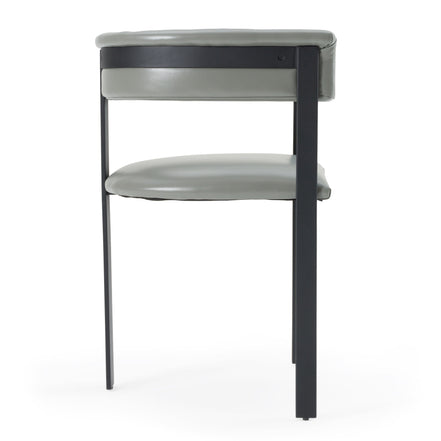 Boswell - Modern Grey Faux Leather + Black Dining Chair - image 2
