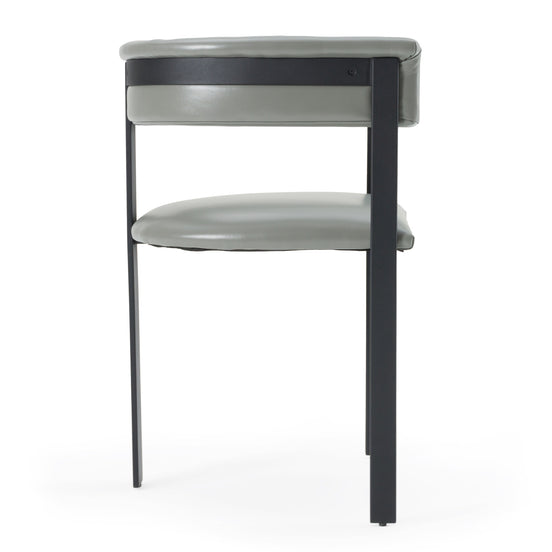 Boswell - Modern Grey Faux Leather + Black Dining Chair - image 2