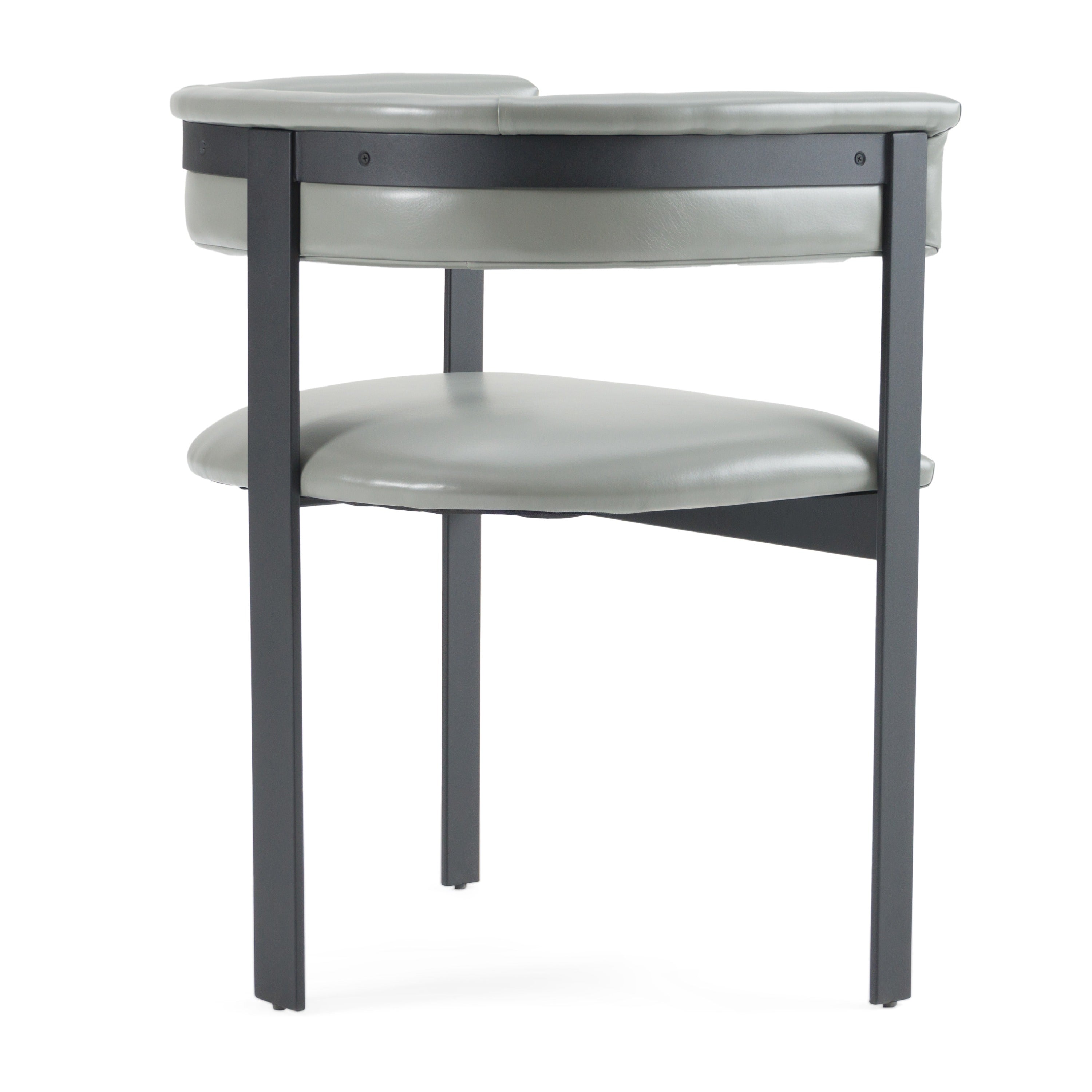 Boswell - Modern Grey Faux Leather + Black Dining Chair - image 4