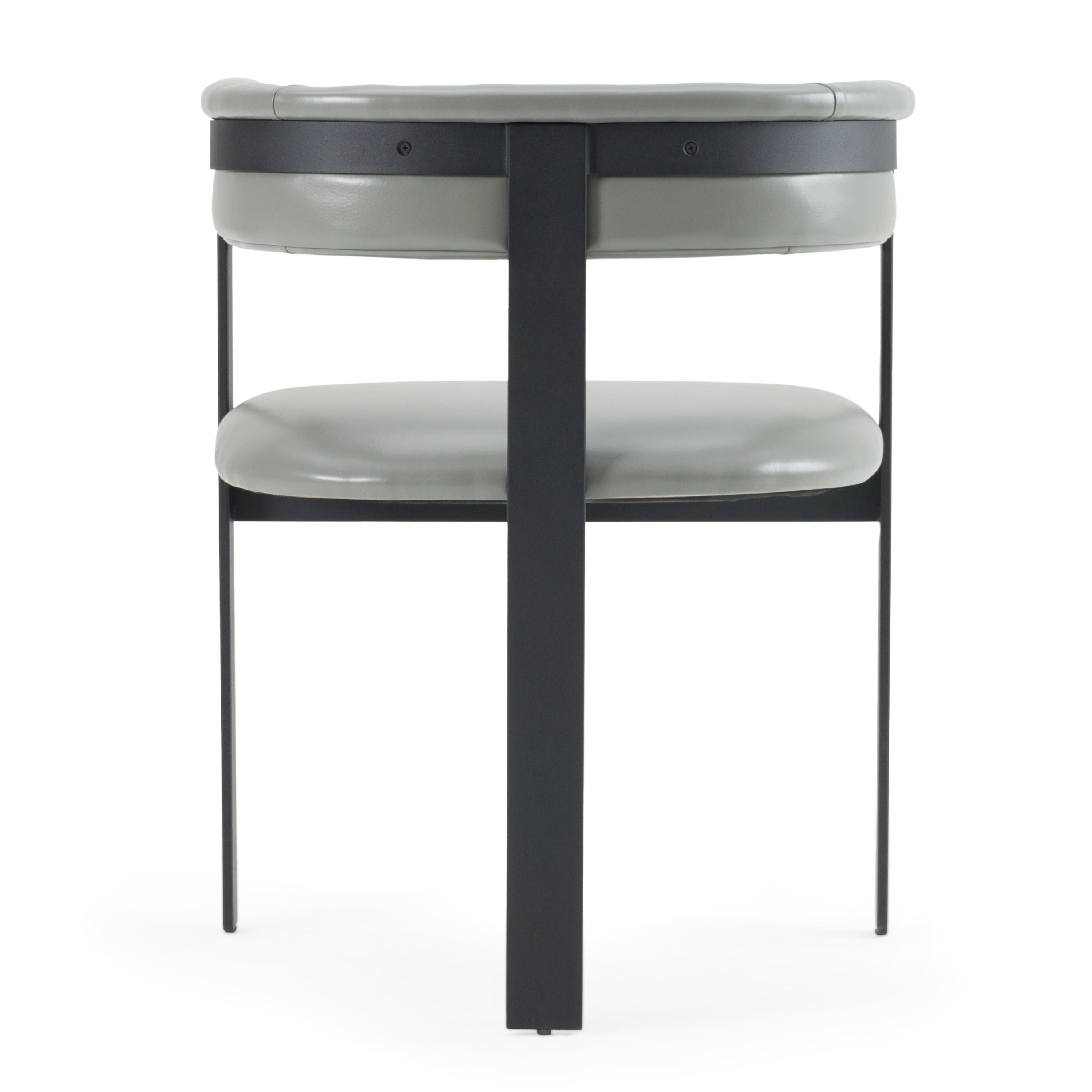 Boswell - Modern Grey Faux Leather + Black Dining Chair - image 3