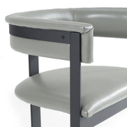 Boswell - Modern Grey Faux Leather + Black Dining Chair - image 5