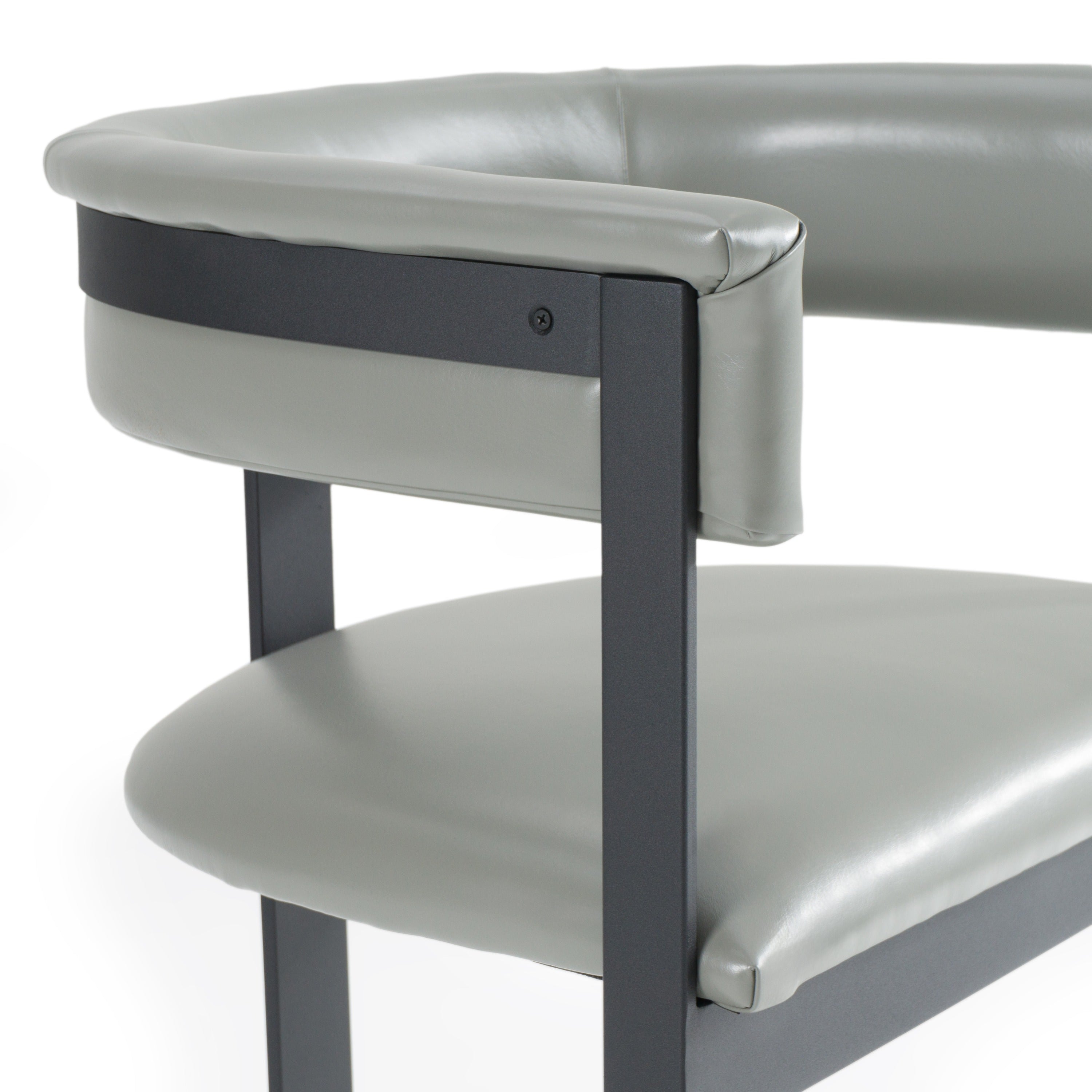 Boswell - Modern Grey Faux Leather + Black Dining Chair - image 5