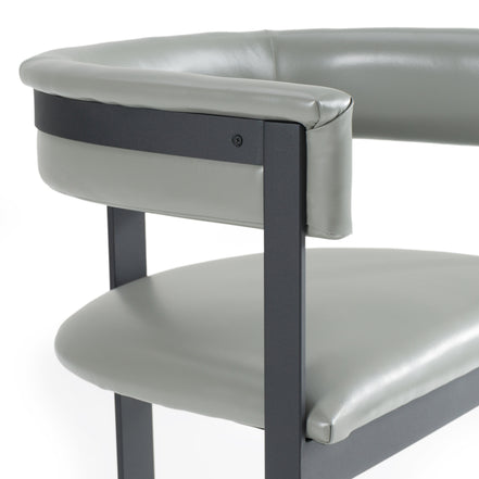 Boswell - Modern Grey Faux Leather + Black Dining Chair - image 5