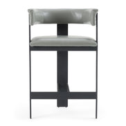 Boswell - Modern Grey Faux Leather + Black Counter Chair