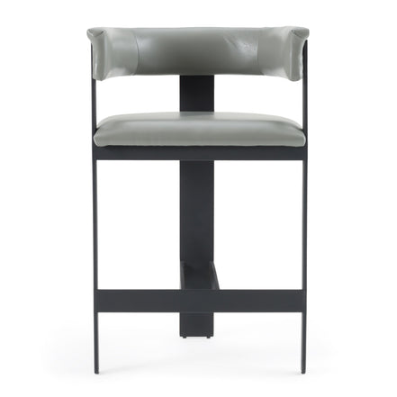 Boswell - Modern Grey Faux Leather + Black Counter Chair