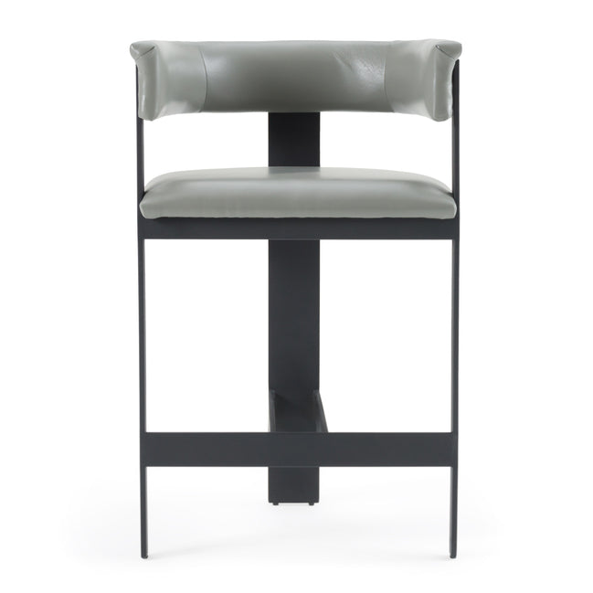 Boswell - Modern Grey Faux Leather + Black Counter Chair