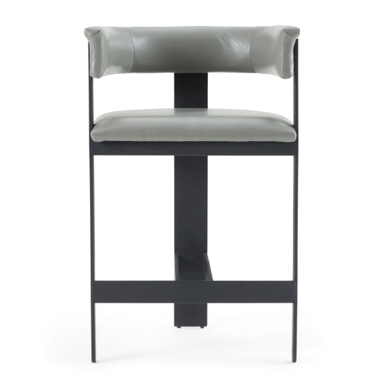 Boswell - Modern Grey Faux Leather + Black Counter Chair