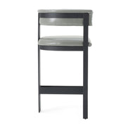 Boswell - Modern Grey Faux Leather + Black Counter Chair - image 2
