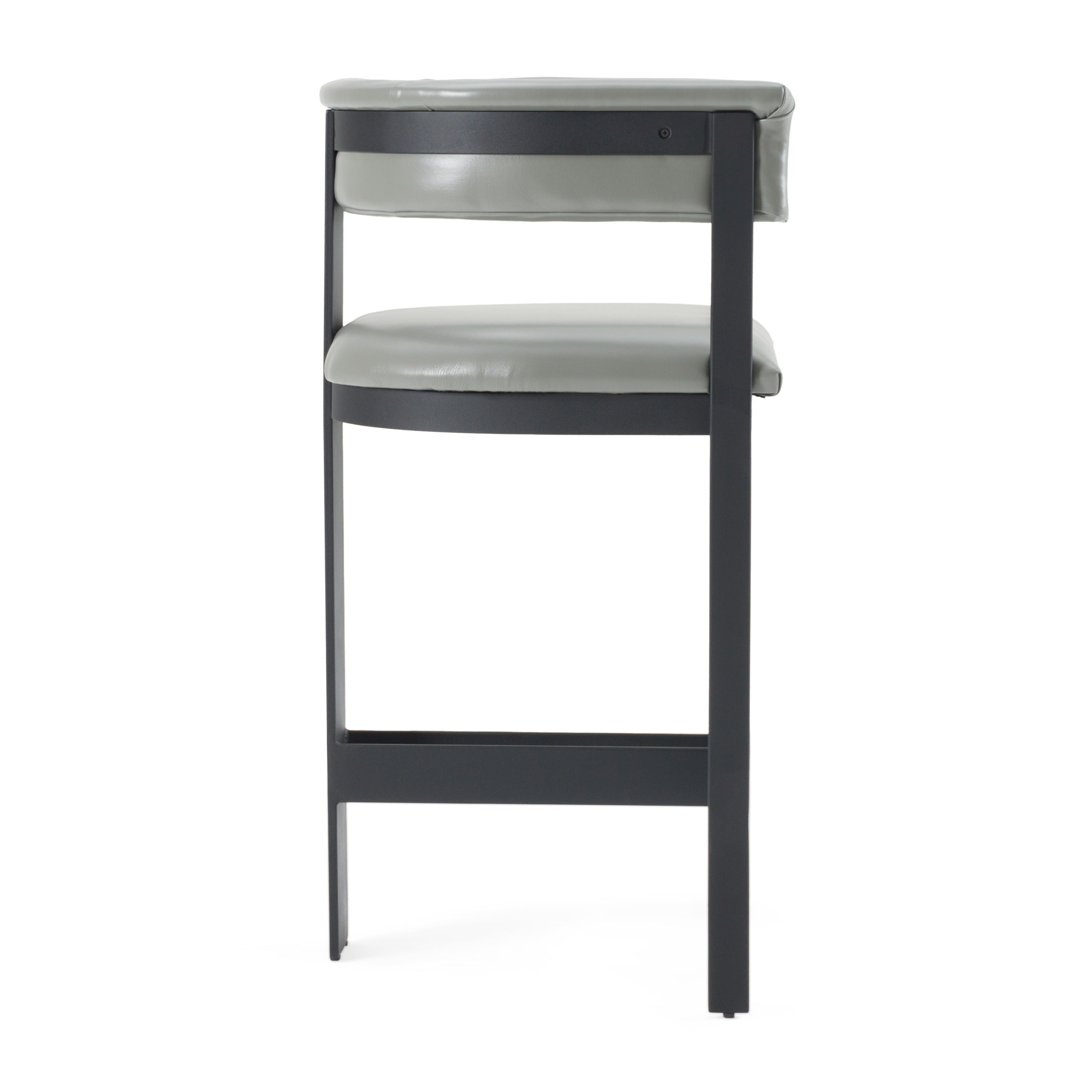 Boswell - Modern Grey Faux Leather + Black Counter Chair - image 2