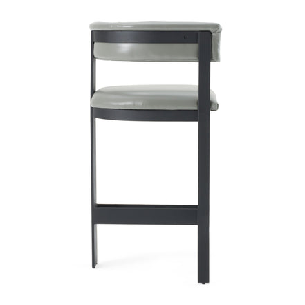 Boswell - Modern Grey Faux Leather + Black Counter Chair - image 2