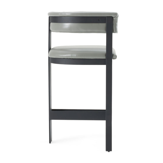Boswell - Modern Grey Faux Leather + Black Counter Chair - image 2