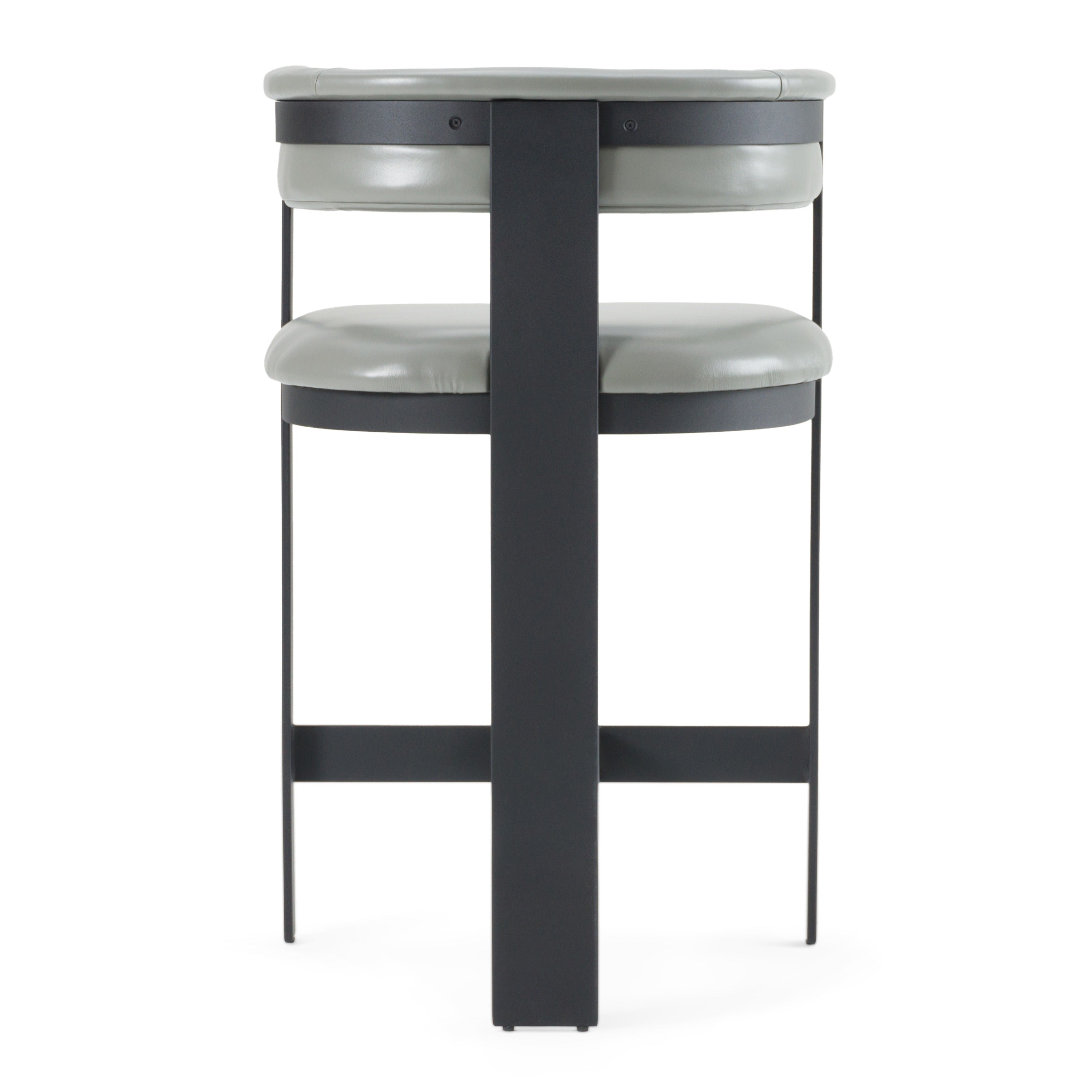 Boswell - Modern Grey Faux Leather + Black Counter Chair - image 3