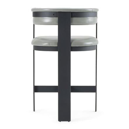 Boswell - Modern Grey Faux Leather + Black Counter Chair - image 3