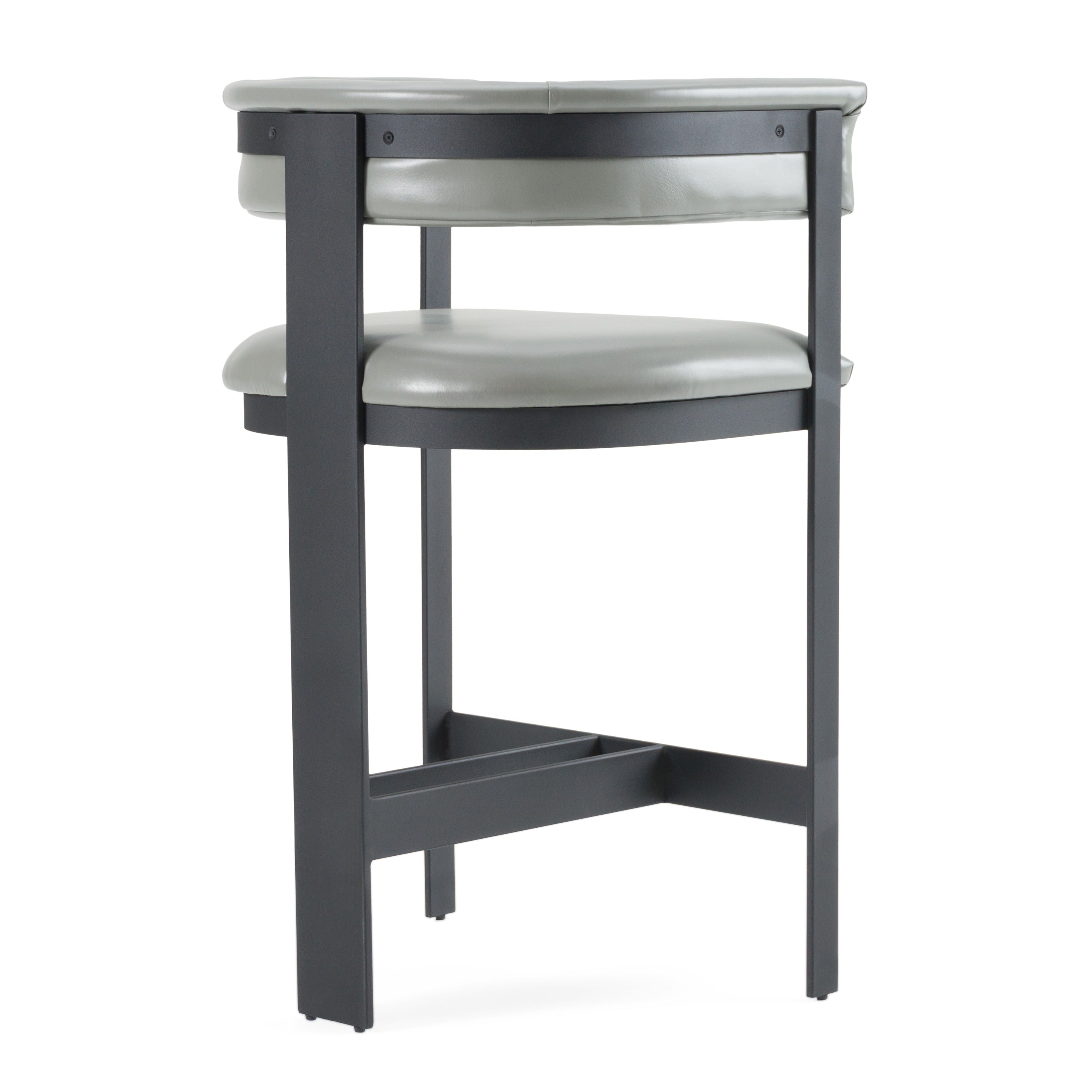 Boswell - Modern Grey Faux Leather + Black Counter Chair - image 4