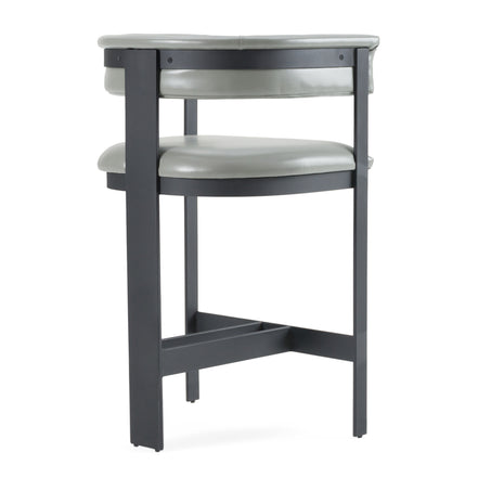 Boswell - Modern Grey Faux Leather + Black Counter Chair - image 4