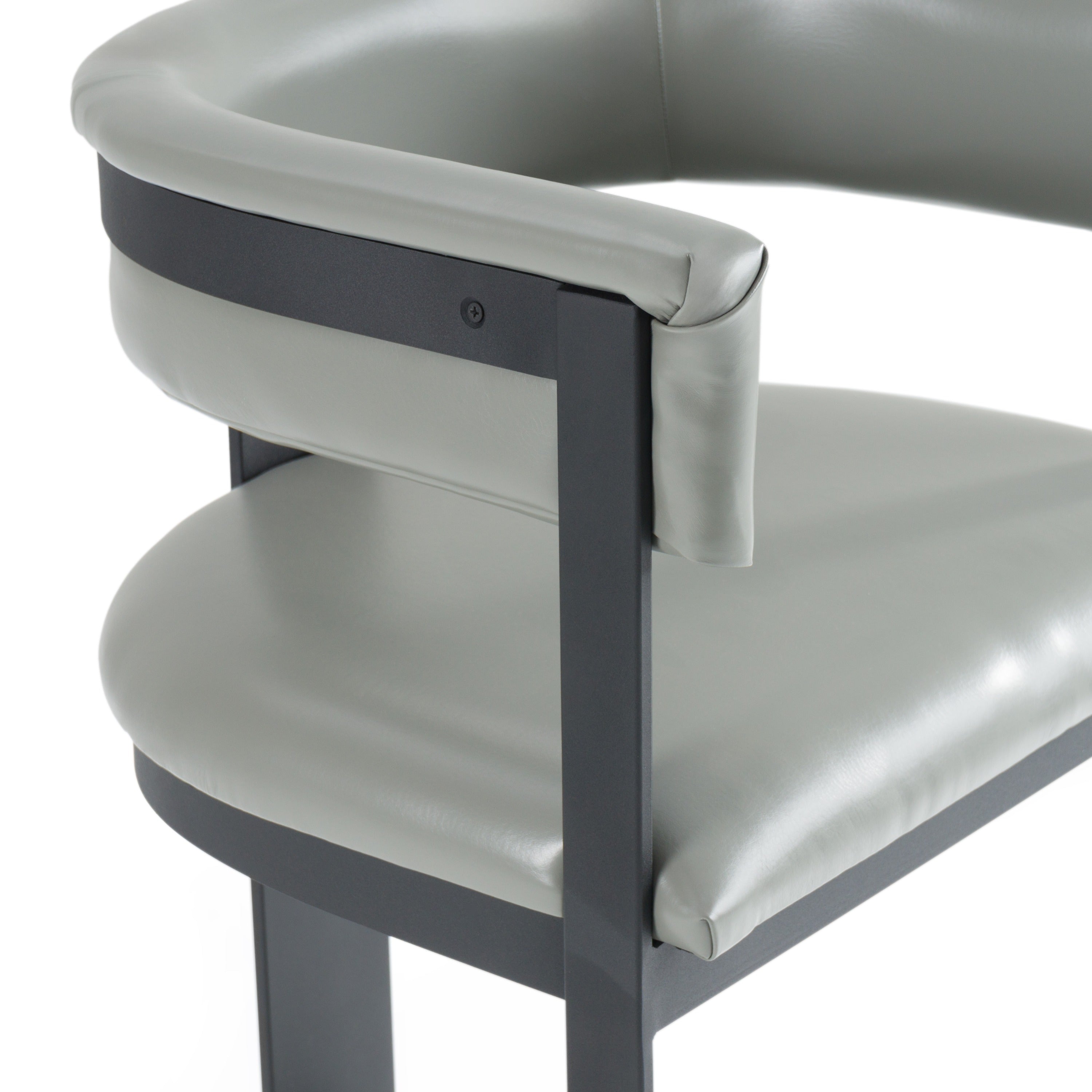 Boswell - Modern Grey Faux Leather + Black Counter Chair - image 5