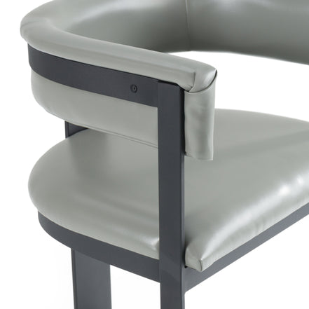 Boswell - Modern Grey Faux Leather + Black Counter Chair - image 5