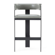 Boswell - Modern Grey Faux Leather + Black Barstool