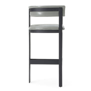 Boswell - Modern Grey Faux Leather + Black Barstool - image 2