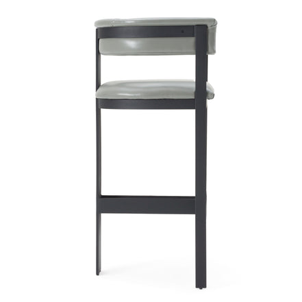 Boswell - Modern Grey Faux Leather + Black Barstool - image 2