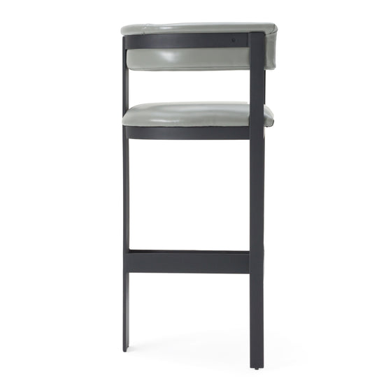 Boswell - Modern Grey Faux Leather + Black Barstool - image 2